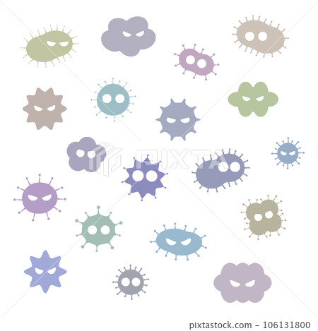 Cute vector illustration of bacteria / intestinal bacteria / lactic acid bacteria / bad bacteria / viruses / bacteria Cute vector illustration of bacteria / intestinal bacteria / lactic acid bacteria / bad bacteria / viruses / bacteria 106131800