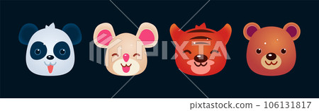 Cute Animal Snout and Muzzle for Game Design Vector Set Cute Animal Snout and Muzzle for Game Design Vector Set 106131817