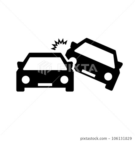 Car crash silhouette icon. traffic accident. vector. Car crash silhouette icon. traffic accident. vector. 106131829