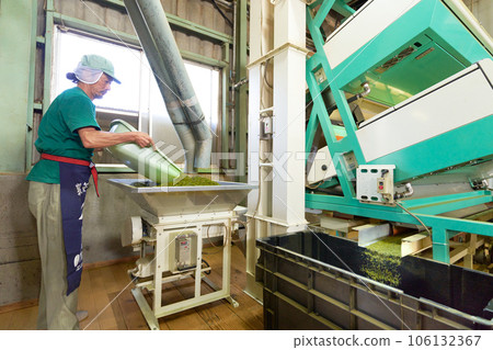 The process of finishing unrefined tea at a tea factory 106132367