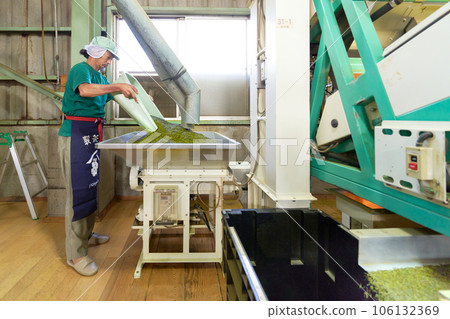 The process of finishing unrefined tea at a tea factory The process of finishing unrefined tea at a tea factory 106132369