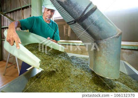 The process of finishing unrefined tea at a tea factory The process of finishing unrefined tea at a tea factory 106132370