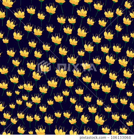 Seamless pattern of pink elegant and refined flowers, summer field 106133068