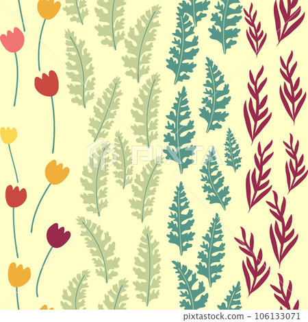 Flourish nature summer garden textured background. Floral seamless pattern. Branch with leaves Flourish nature summer garden textured background. Floral seamless pattern. Branch with leaves 106133071