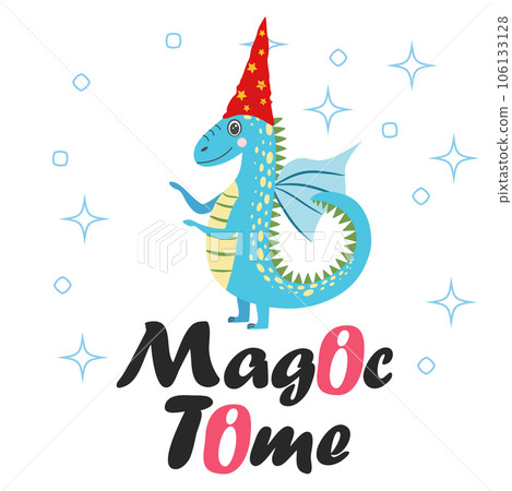 Christmas card with cute green dragon. Year of the Dragon 2024, China 106133128