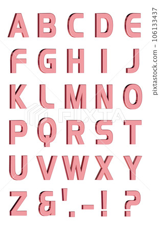 3D字體包6款【字母/大寫/立體字/字母】紅色、紅色 106133437