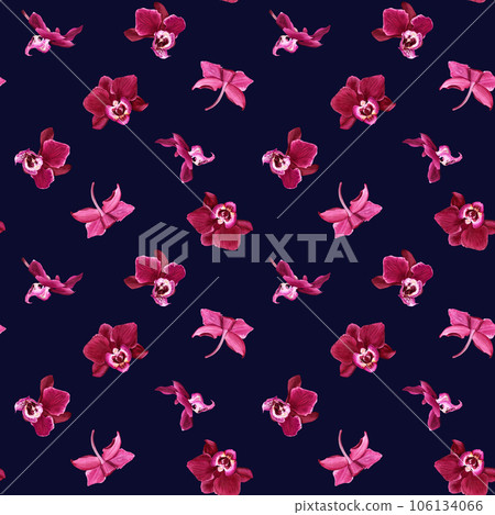 Watercolor seamless pattern with tropical flower orchid blooms. For wrapping, wallpaper, fabric, textile Watercolor seamless pattern with tropical flower orchid blooms. For wrapping, wallpaper, fabric, textile 106134066