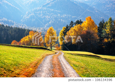 Incredible autumn view at Italian Dolomite Alps Incredible autumn view at Italian Dolomite Alps 106134396