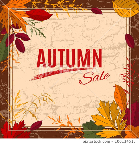 Autumn sale background with leaves for prormo 106134513