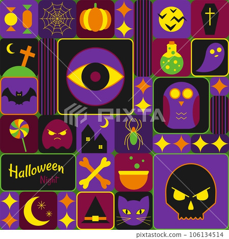 Halloween pattern in simple geometric style 106134514