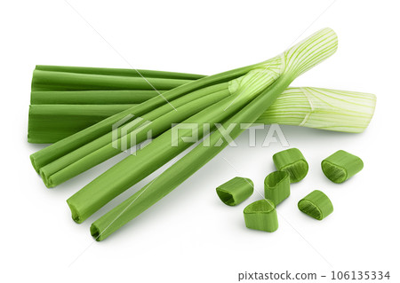 Green onion isolated on the white background with full depth of field 106135334