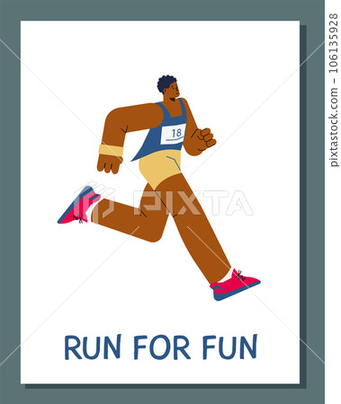 Run competition or sport activity banner design, flat vector illustration. 106135928