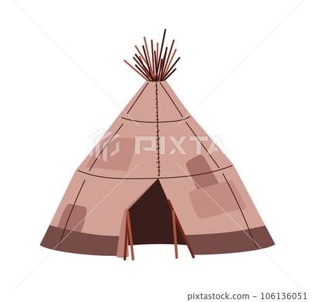 Wigwam, awning, tent house vector illustration, dwelling of the Eskimo people, traditional ethnic home at the north pole Wigwam, awning, tent house vector illustration, dwelling of the Eskimo people, traditional ethnic home at the north pole 106136051