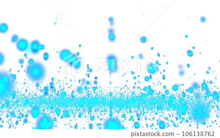 Digital technology abstract 3dblue light particles raining hits water waves 106138762