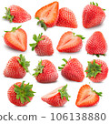 Strawberries collection isolated on white 106138880