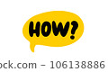 HOW question word speech bubble. How text. Vector word illustration. How word for learning English 106138886
