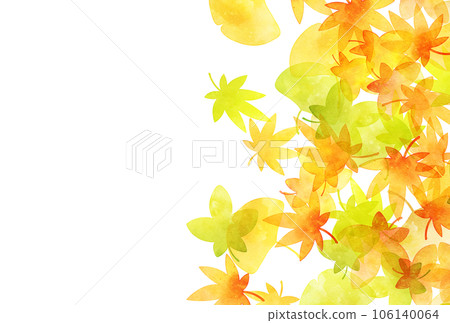Background material _ watercolor _ autumn leaves _ white background Background material _ watercolor _ autumn leaves _ white background 106140064