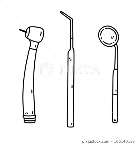 Medical dentistry tools isolated on white 106140156
