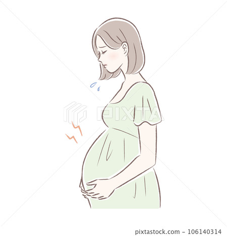 一名婦女在分娩和懷孕後期遇到麻煩的插圖 一名婦女在分娩和懷孕後期遇到麻煩的插圖 106140314