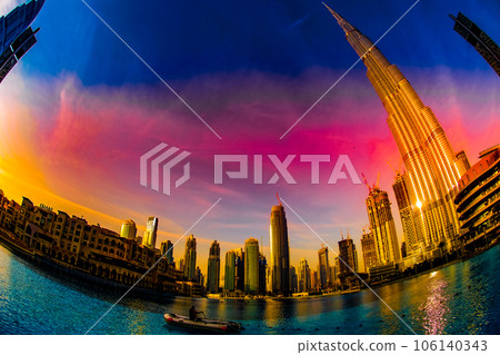 Burj Al Arab and Dubai streets 106140343