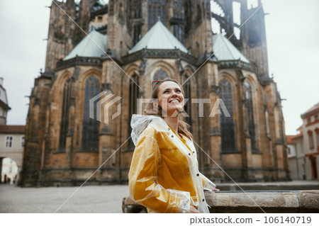 happy woman in blouse in Prague Czech Republic sightseeing happy woman in blouse in Prague Czech Republic sightseeing 106140719