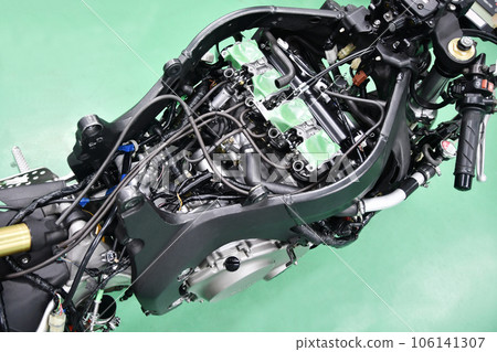 Large motorcycle under maintenance 106141307