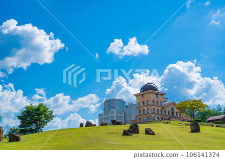 Hyogo Prefectural University Nishi-Harima Astronomical Observatory shining in the blue sky Hyogo Prefectural University Nishi-Harima Astronomical Observatory shining in the blue sky 106141374