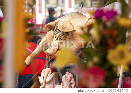 中國鬼節福都宗教祭祀大女神中國鬼節普渡宗教祭祀大神豬 106141443