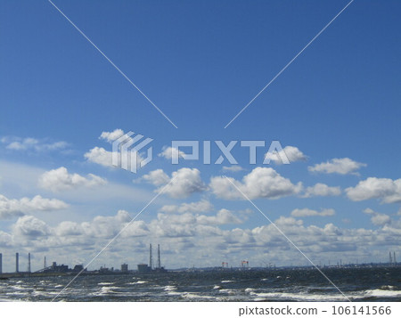從稻毛海岸看到的藍天白雲 從稻毛海岸看到的藍天白雲 106141566