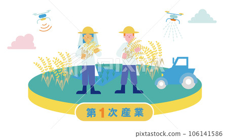 Illustration of men and women engaged in rice farmers in the primary industry (flat) Illustration of men and women engaged in rice farmers in the primary industry (flat) 106141586