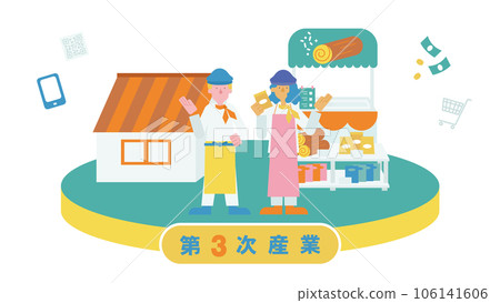 從事第三產業加工木製品銷售的男性和女性 106141606