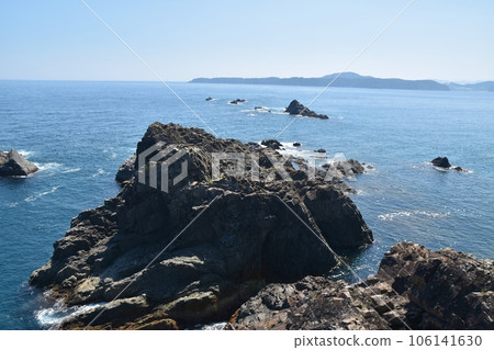 Scenery of Cape Goishi in sunny summer, Iwate 106141630