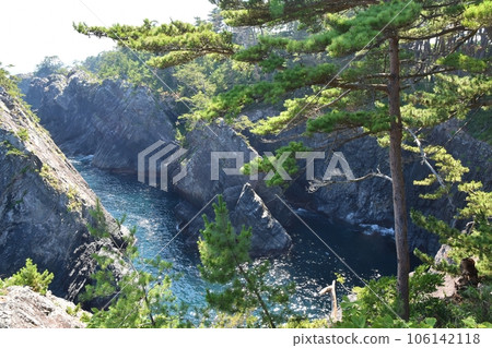 岩手縣陽光明媚的夏日五石岬風景 岩手縣陽光明媚的夏日五石岬風景 106142118