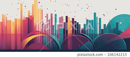 Stock market data watercolor illustration - Generative AI. 106142215