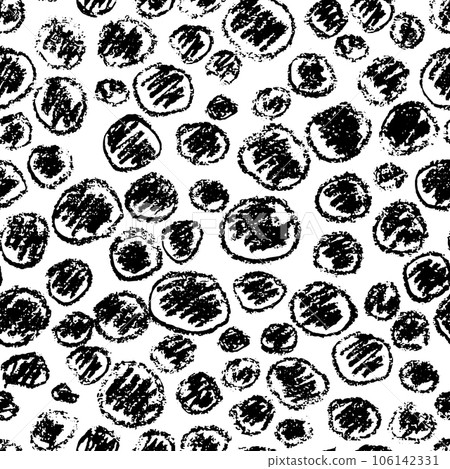Chalk Painted Grunge Circles Seamless Pattern. 106142331