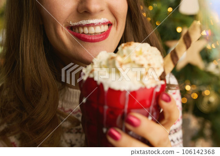 Closeup on happy woman in house Closeup on happy woman in house 106142368