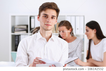 Handsome smiling businessman in suit portrait Handsome smiling businessman in suit portrait 106142532