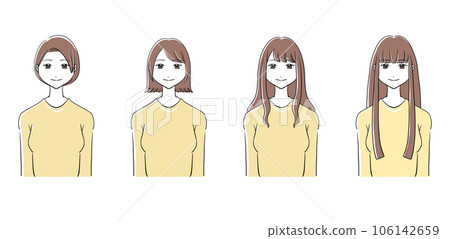 4位頭髮長度不同的女性 106142659