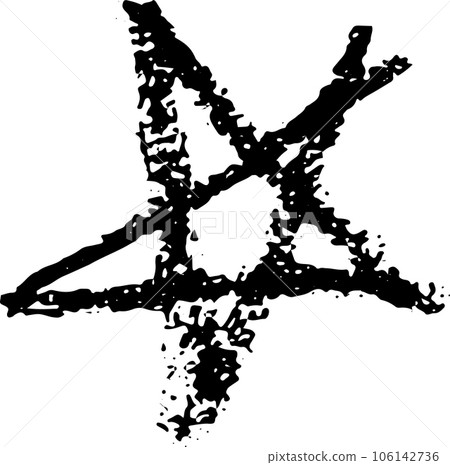 Chalk Hand Drawn Sketch Star Illustration. 106142736