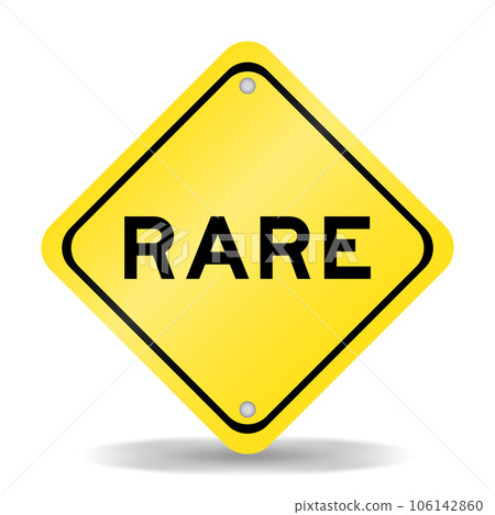 Yellow color transportation sign with word rare on white background Yellow color transportation sign with word rare on white background 106142860