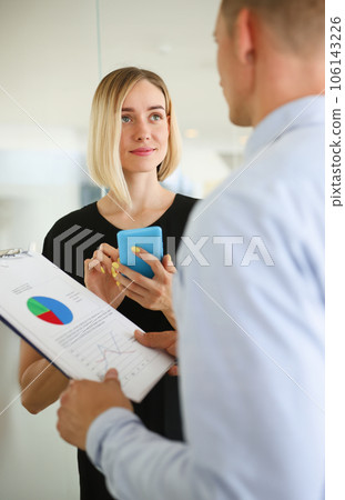 Group of people deliberate on problem 106143226