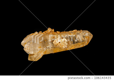 Macro mineral quartz stone on a black background 106143435