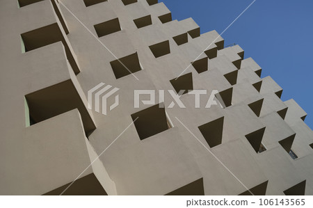 Building profile with concrete beams against sky Building profile with concrete beams against sky 106143565