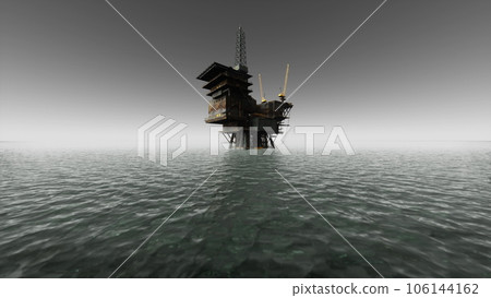 old abandoned sea rusty drilling platform old abandoned sea rusty drilling platform 106144162