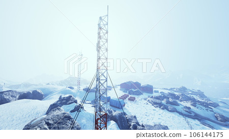 View of old antarctic base at South Pole Station in Antarctica View of old antarctic base at South Pole Station in Antarctica 106144175