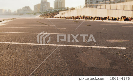 car parking on the beach in California 106144176