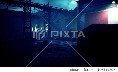 Night scene of an abandoned factory Night scene of an abandoned factory 106144207