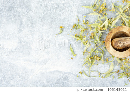 Linden leaves and flowers 106145011