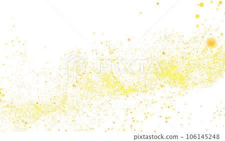 3D abstract digital technology yellow-orange light particles wave 106145248