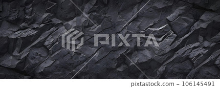 Rugged rock surface background texture black 106145491
